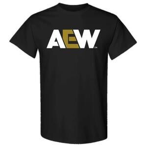 Aew Logo Tshirt White  Gold Shirt